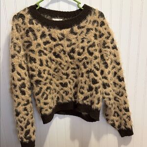 H&M Animal Print Fuzzy Sweater